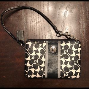 Coach Black & White Wristlet